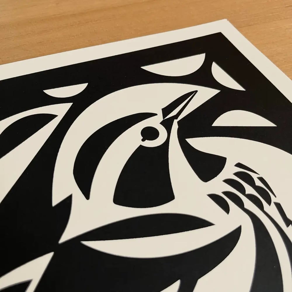 Black-and-white Warbler Silkscreen Print