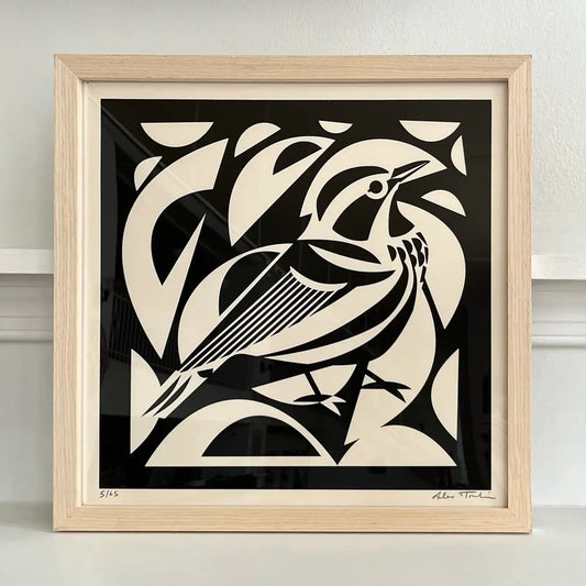 Black-and-white Warbler Silkscreen Print