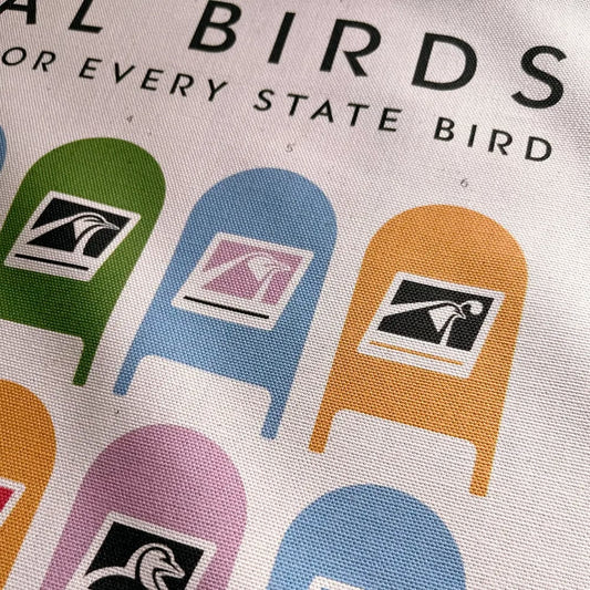 Postal Birds Tea Towel